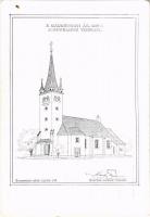 1936 Budapest XVII. Rákoshegy, Evangélikus templom, tervezte Sándy Gyula, Műegyetemi tanár, építész (EK)