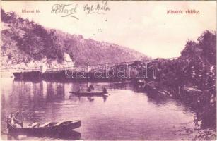 1907 Miskolc, Hámori tó, evezős csónakok. Gedeon András kiadása (EK)