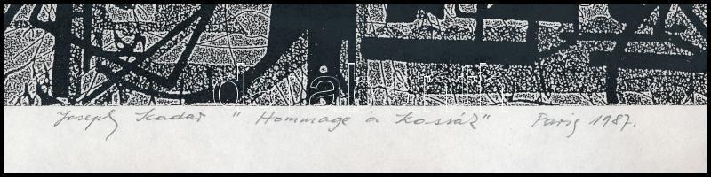 Joseph Kádár (1936-2019): "Hommage á Kassák.", Paris, 1987. Elektrográfia, papír, jelzett,...