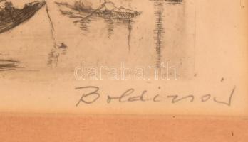 Boldizsár István (1897-1984): Balaton. Rézkarc, papír, jelzett, üvegezett keretben, lap kissé foltos...