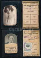 1926-1936 3 db Magyar Királyi Államvasutak félárú jegy váltására jogosító arcképes igazolvány