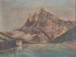 Olvashatatlan jelzéssel: Tengerszem. Olaj, vászon. Kopott, jobb sarkában kissé sérült fa keretben. 3...