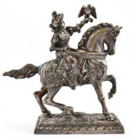 Fém lovas szobor, mozog, 19x12,5 cm