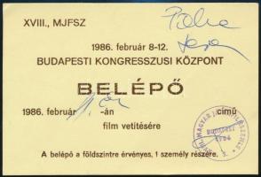1986 Belépő a XVIII. Magyar Játékfilmszemlére