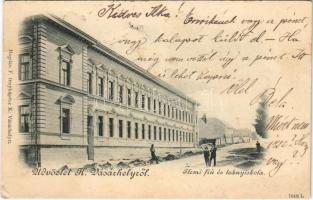 1902 Kézdivásárhely, Targu Secuiesc; Elemi fiú és leányiskola / girl and boy school (kis szakadás / small tear)