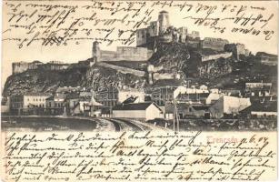 1904 Trencsén, Trencín; látkép, vár, vasúti pálya. Gansel Lipót 14. / Trenciansky hrad / general view, castle, railway line (EK)