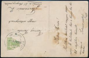 1915 Hósapka készítése, fotólap, hátulján írással, 9x14 cm