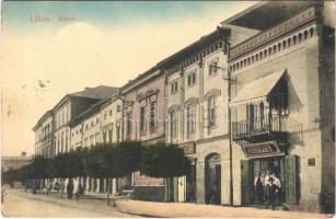 1916 Lőcse, Levoca; Körtér, Kodesch Lajos fodrász üzlete / street view, shop + K.u.K. Reservespital in Lőcse (EK)