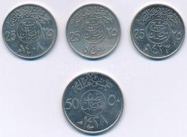 Szaúd-Arábia 1980-2007. 25h-50h (4xklf) T:2 Saudi Arabia 1980-2007. 25 Halalah - 50 Halalah (4xdiff) C:XF