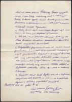 1944 Szlatinay Sándor vezérőrnagy kézzel írott levele bajtársáról