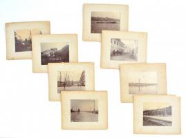cca 1914 Fiume (Rijeka) és környéke, 7 db kartonra kasírozott fotó, 8,5×10,5 cm
