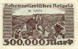 Német Birodalom/Weimari Köztársaság/ Hechingen u. Haigerloch 1923.8. 500.000M T:II