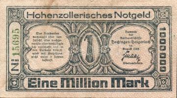 Német Birodalom/Weimari Köztársaság/Hechingen u. Haigerloch 1923.8. 1000.000M T:III/IV+ R!