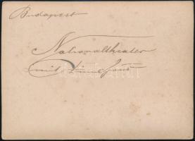 cca 1900 Budapest VIII., Nemzeti Színház, keményhátú fotó, 11×16 cm