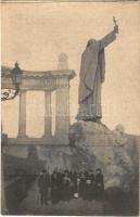 Budapest I. Szt. Gellért szobor. Országos Szent Gellért Egyesület tájékoztatója a hátoldalon