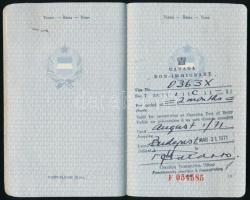 1971 Magyar Népköztársaság útlevele, kanadai vízumokkal