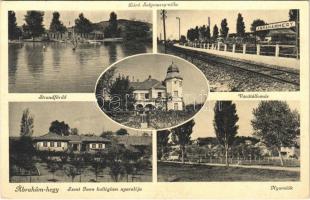 1940 Ábrahámhegy, strandfürdő, nyaralók, Báró Solymossy villa, vasútállomás, Szent Imre kollégium nyaralója