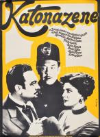 A Katonazene című film plakátja, szélein kisebb gyűrődésekkel, 56×40 cm