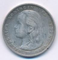 Hollandia 1897. 1G Ag I. Wilhelmina T:2-,3 Netherlands 1897. 1 Gulden Ag Wilhelmina I C:VF,F Krause KM# 117