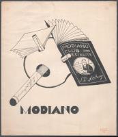 cca 1930 Modiano cigaretta reklámterv, tusrajz, 25×21,5 cm
