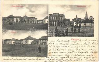 1912 Korpona, Krupina; Takarékpénztár, Vártemplom, Fő tér / savings bank, fortified church, main square (EK)
