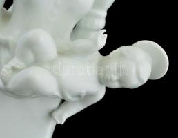 Herendi Matyó Madonna, fehér mázas porcelán, jelzett, hibátlan, tetején címke utáni ragasztó maradvá...