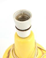 Retro mázas kerámia lámpa vonatos dekorral, bűra nélkül.  Jelzett. m:  30 cm