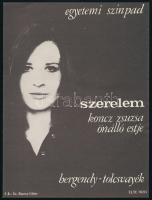 cca 1970 Szerelem Koncz Zsuzsa önálló estje, Egyetemi Színpad, kisplakát, 24×18 cm