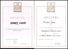 1971-1977 17 db magyar és külföldi oklevél Koncz Tibor fotós részére