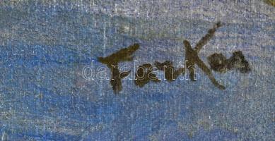 Farkas jelzéssel: Vitorlázók. Olaj, vászon, kartonra kasírozva, hullámos. 60x79,5 cm