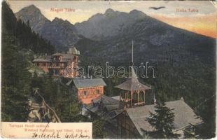 1905 Tátra, Vysoké Tatry; Tarpatakfüredi szálloda. Kunstverlag v. Franz Pietschlamnn / Wildbad Kohlbach und Hotel (b)
