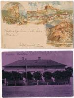 5 db RÉGI képeslap: Beczko-Trencsén-Sztrecsno, gyerek, Disney (Mickey egér), üdvözlő virág, Nagytály...