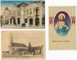5 db RÉGI képeslap: üdvözlő, Monor, Ungvár, Ezredéves Kiállítás emléklap / 5 pre-1945 postcards: greetings, Monor, Uzhhorod , Millenium Expo postcard