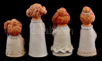 Antalfiné Szente Katalin (?- ): Kislányok, 4 db figurális kerámia, mázas kerámia, jelzett, az egyike...