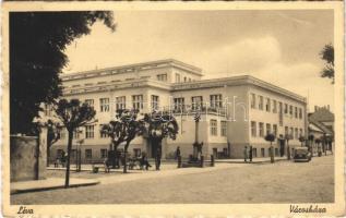 1939 Léva, Levice; Városháza, automobil / town hall, automobile (EK)
