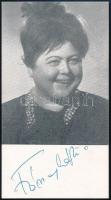 Fónay Márta (1914-1994) színésznő aláírása az őt ábrázoló képen