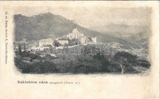 Szklabinyaváralja, Sklabinsky Podzámok; Sklabinsky hrad / Szklabina (Szklabinya) vára (nyugatról). Sochán P. 82. sz. / castle (r)