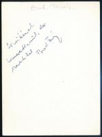 Bod Teréz (1926-2000) színésznő aláírása az őt ábrázoló kép hátoldalán