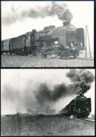 1976 424.180-as mozdony, 2 db, hátoldalon feliratozott fotó, 9×14 cm