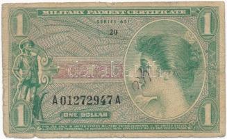 Amerikai Egyesült Államok / Katonai kiadás 1969. 1$ 651. sorozat T:III apró ly. és firka  USA / Military Payment Certificate 1969. 1 Dollar 651. series C:F small hole and doodle Krause#M72e