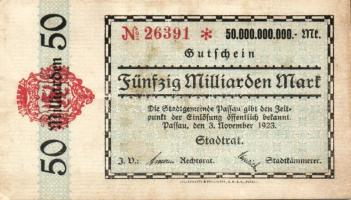 Német Birodalom/Weimari Köztársaság/Passau 1923.11.3. 50.000.000.000M T:II