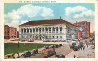 1929 Boston (Massachusetts), Public library, automobiles, (EB)