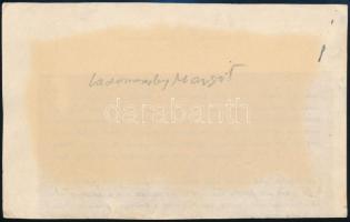 Ladomerszky Margit (1904-1979) színésznő aláírása az őt ábrázoló képen