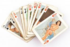 1 pakli erotikus römi kártya, helyenként sérült