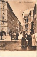 Trieste, Trieszt, Trst; Ulica Belvedere / street view, shop of Giovanni Viezzi