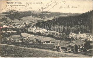 1904 Krynica, Krynica-Zdrój; Krynicy od zachodu / general view, spa (fl)