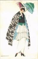 1918 Fashion lady art postcard. B.K.W.I. 188-4. s: Mela Koehler (r)