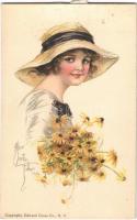 American Girl. Lady art postcard. Edward Gross Co. s: Alice Luella Fidler (fl)