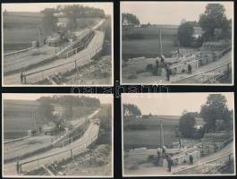 1927-1929 Stögersbach és Vitis, hídépítés, 10 db fotó, 8,5×11,5 cm