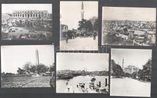 cca 1920-1930 Külföldi életképek (Philippopel, Konstantinápoly, Karnak, stb.), 10 db fotó, 9×11 cm